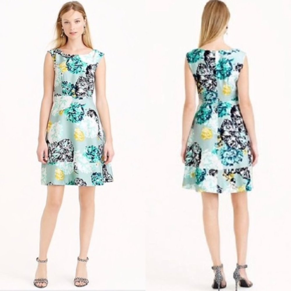 J. CREW Aquatic Floral Silk Dress  Retail $158.00